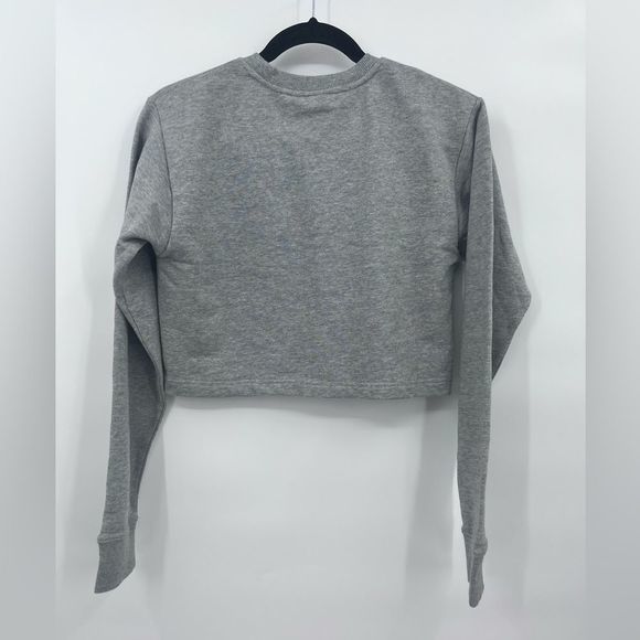 Black Scale Gray Cropped Sweatshirt with Red Detail XS - Picture 2 of 7